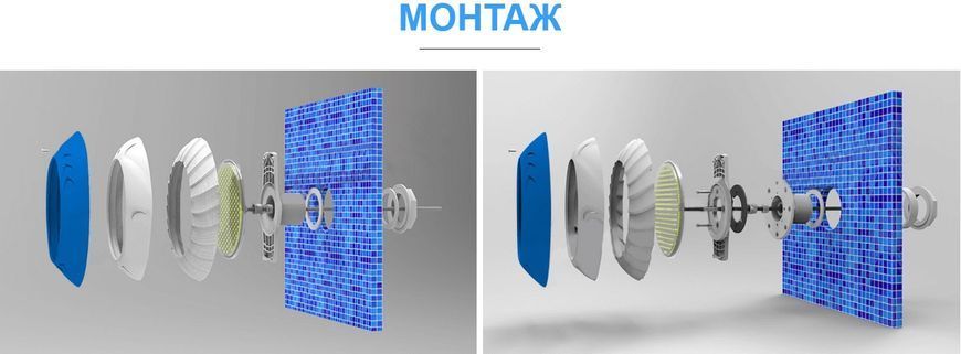 Прожектор светодиодный накладной Aquaviva Blue 003 252LED White (белый), 21 Вт + закладная 27074 фото