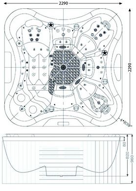 IQUE Eden 2310-EP (WiFi) (229х229х96 см) гідромасажний SPA басейн (джакузі) 6858 фото