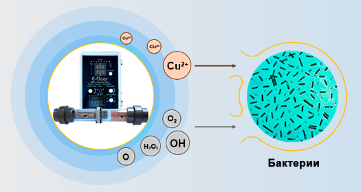 E-Clear MK7/CF1-150 система обеззараживания для бассейна до 150 м³ (гидролиз + ионизация) 17798 фото