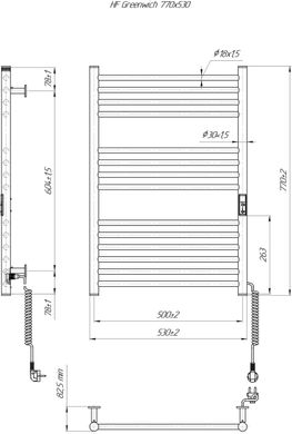 Полотенцесушитель Hygge Family HF Greenwich 770х530 таймер-регулятор (белый мат) 6.1.0302.06.WM фото