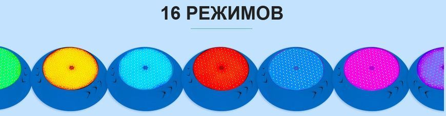 Прожектор светодиодный накладной Aquaviva Blue 003 252LED RGB (цветной), 18 Вт + закладная 27073 фото