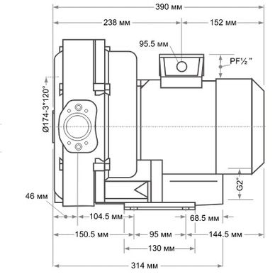 Двухступенчатый компрессор для бассейна Grino Rotamik SKS 156 2V T1.В, 156 м³/ч, 3 фазы 23516 фото