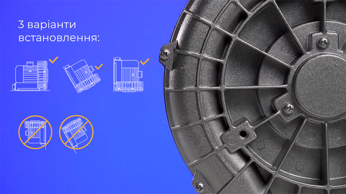 Одноступенчатый компрессор для бассейна Grino Rotamik SKH 140 Т1.B, 144 м&sup3;/ч, 3 фазы 23521 фото