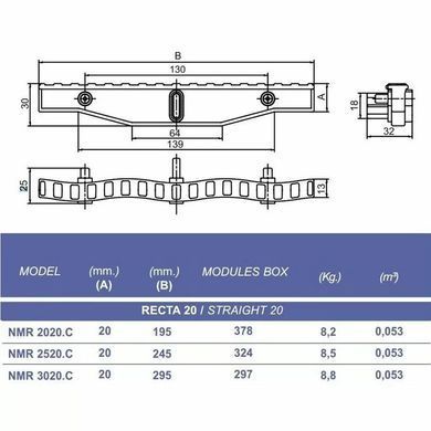 Kripsol NMR 2520.C решітка переливу, ширина 245 мм 15906 фото