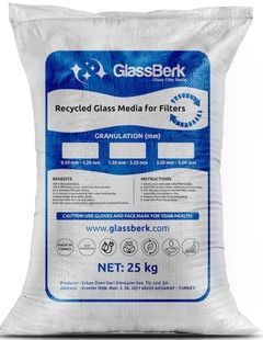 Скляний фільтруючий елемент GlassBerk, фракція 1.2&ndash;3.2 мм (25 кг) GBerk3.2 фото