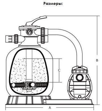 Emaux FSF450 с насосом SS075, 8.1 м³/год, фільтраційна установка для басейна 5569 фото