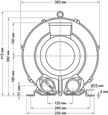 Одноступенчатый компрессор для бассейна Grino Rotamik SKH 300 DS, 312 м³/ч, 3 фазы 24617 фото