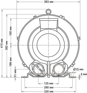 Одноступінчастий компресор для басейну Grino Rotamik SKH 300 DS, 312 м&sup3;/год, 3 фази 24617 фото