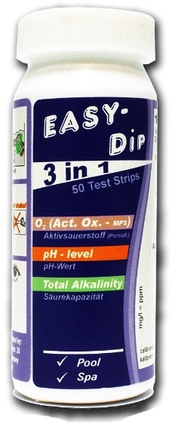 Тест смужки Water-I.D Easy-Dip 3 в 1 (pH, активний кисень, лужність) TSL200 фото