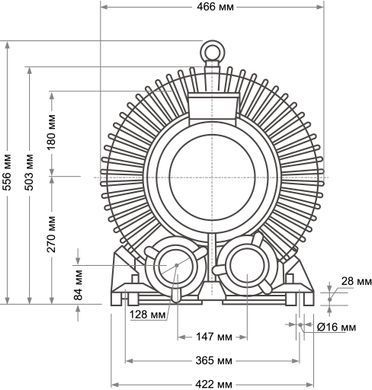 Одноступінчастий компресор для басейну Grino Rotamik SKS 475 T1.В, 552 м&sup3;/год, 3 фази 23517 фото