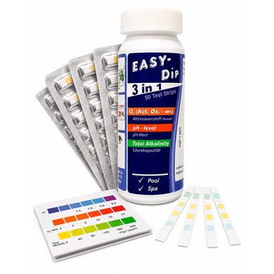 Тест смужки Easy-Dip 3 в 1 (pH, активний кисень, лужність) TSL200 фото