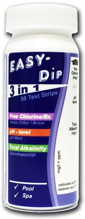 Тест смужки Water-I.D Easy-Dip 4 в 1 (pH, вільний хлор, бром, лужність) TSL100 фото