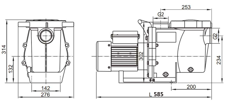 Aquaviva LX SWPB100M, 11.5 м&sup3;/год насос для басейну 19442 фото