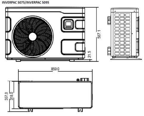 Inverpac Elite S095 (9,5 кВт) тепловий інверторний насос для басейну до 33 м&sup3; INVERPAC S095 фото