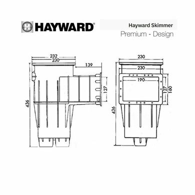 Hayward 3111LG Premium Standart скиммер для бассейна, под бетон / лайнер 24291 фото