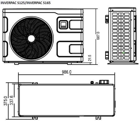 Inverpac Elite S125 (12,5 кВт) тепловий інверторний насос для басейну до 60 м&sup3; INVERPAC S125 фото