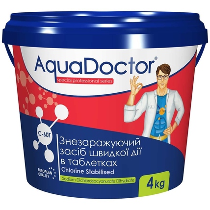 Шок-хлор таблетки AquaDoctor C-60T (20 гр), 4 кг 17451 фото