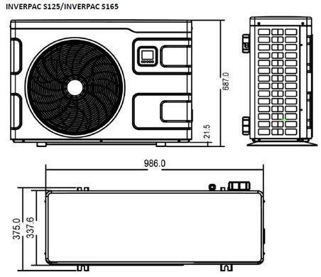 Inverpac Elite S165 (16,5 кВт) тепловий інверторний насос для басейну до 85 м&sup3; INVERPAC S165 фото