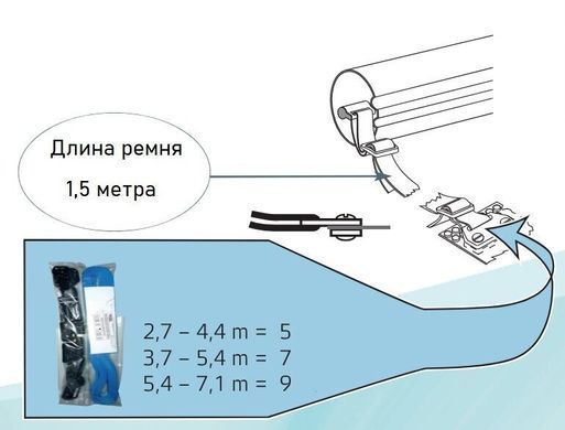 Vagner Pool Jumbo 6,4 &ndash; 8,6 м ролета навнавівальна мобільна 6025086 фото