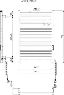 Рушникосушка Hygge Family HF Derby 770х530 таймер-регулятор (білий мат) 6.1.0402.06.WM фото