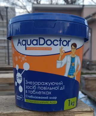 Медленный хлор таблетки AquaDoctor C-90T (200 гр), 1 кг 15971 фото