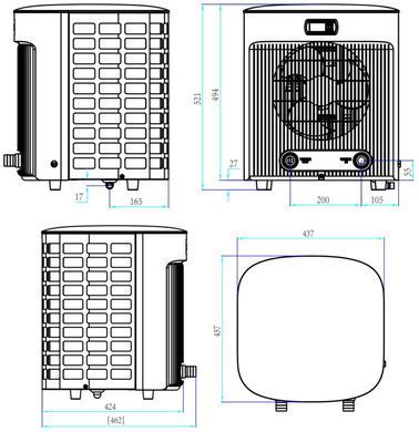 Inverpac Mini Q55 (5,5 кВт) тепловой насос для сборного бассейна до 20 м&sup3; MINI Q55 фото
