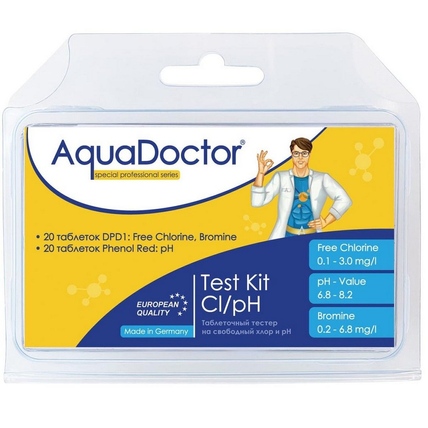 Тестер таблеточный AquaDoctor Test Kit Cl/pH (свободный хлор, pH, бром) 23542 фото
