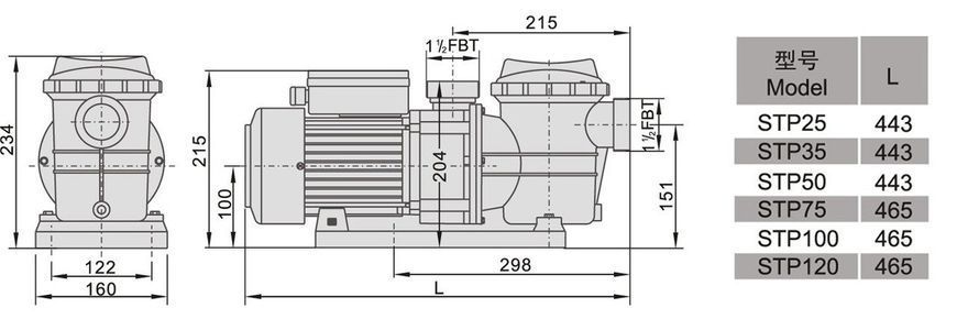 Aquaviva LX STP120T, 13 м&sup3;/ч насос для бассейна (380В) 16949 фото