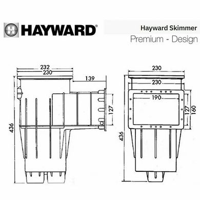 Hayward 3110 Premium Standart скімер для басейну, під бетон 32293 фото