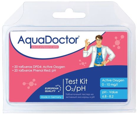 Тестер таблетковий AquaDoctor Test Kit O2/pH (активний кисень, pH) 23543 фото