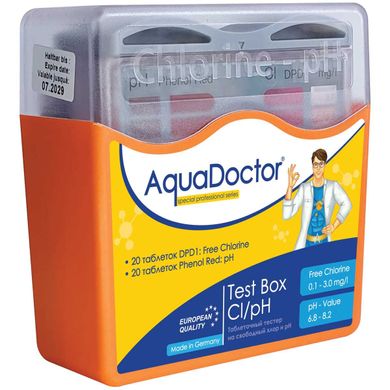 Тестер таблеточный AquaDoctor Test Box Cl/pH (свободный хлор, pH) 23544 фото