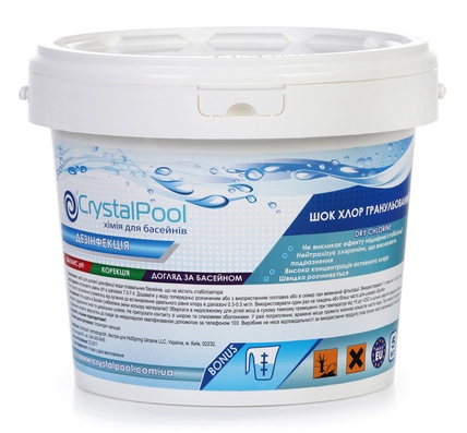 Шок-хлор гранулы Crystal Pool Dry Chlorine Granules, 1 кг 02705 фото