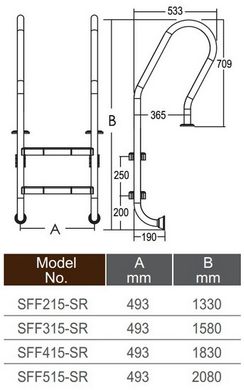 Сходи для басейну Emaux Mixta SFF315-SR (3 щаблі) 20531 фото