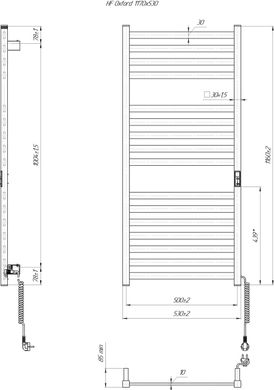 Рушникосушка Hygge Family HF Oxford 1170х530 таймер-регулятор (білий мат) 6.1.0203.06.WM фото