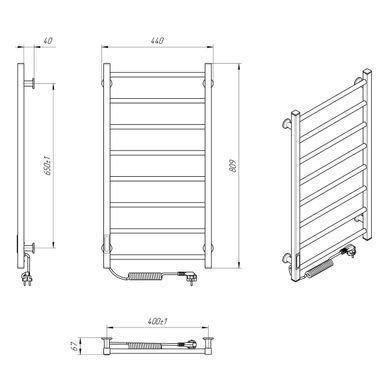Рушникосушка Flyme White Alfa 800 L, підключення зліва TW-ALFA-8-L фото