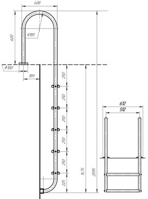 Сходи для басейну Laris Chamboard (6 щабель) 71401026 фото