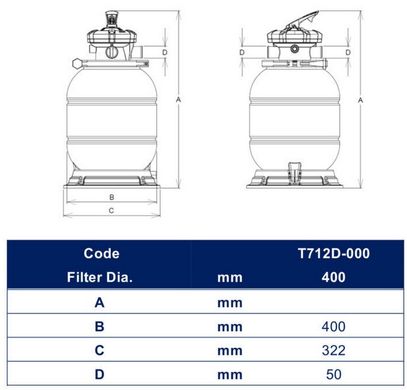 Pentair Water FreeFlo, 6 м³/год, фільтраційна установка для басейна T712D400FFL051 фото