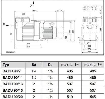 Speck Badu Prime 20 (20 м³/год) насос для басейну (380В) 25201 фото