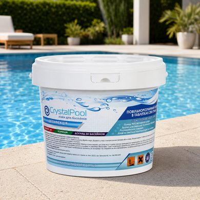 Медленный хлор таблетки Crystal Pool Slow Chlorine Tablets Large (200 гр), 5 кг 02205 фото