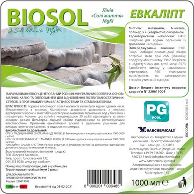 Аромат Biosol эвкалипт для бассейна или СПА, 1 л 220619002 фото