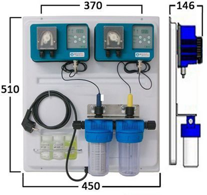 Microdos Pool Family 1 (pH 2,4 л/год; Rx 3,5 л/год) вимірювально-дозуюча станція для басейну 11.131.036 фото