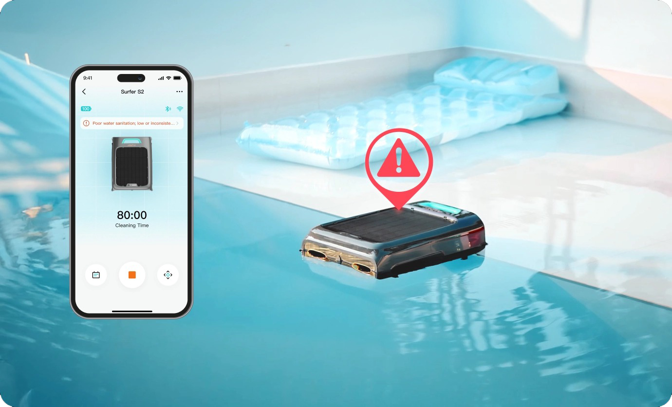 Процесс очистки Aiper EcoSurfer S2