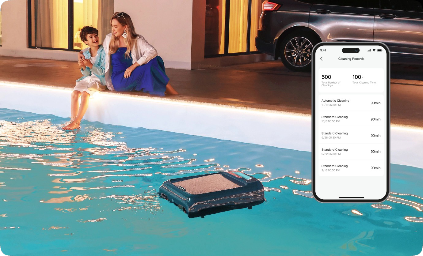 История выполненных уборок Aiper EcoSurfer S2