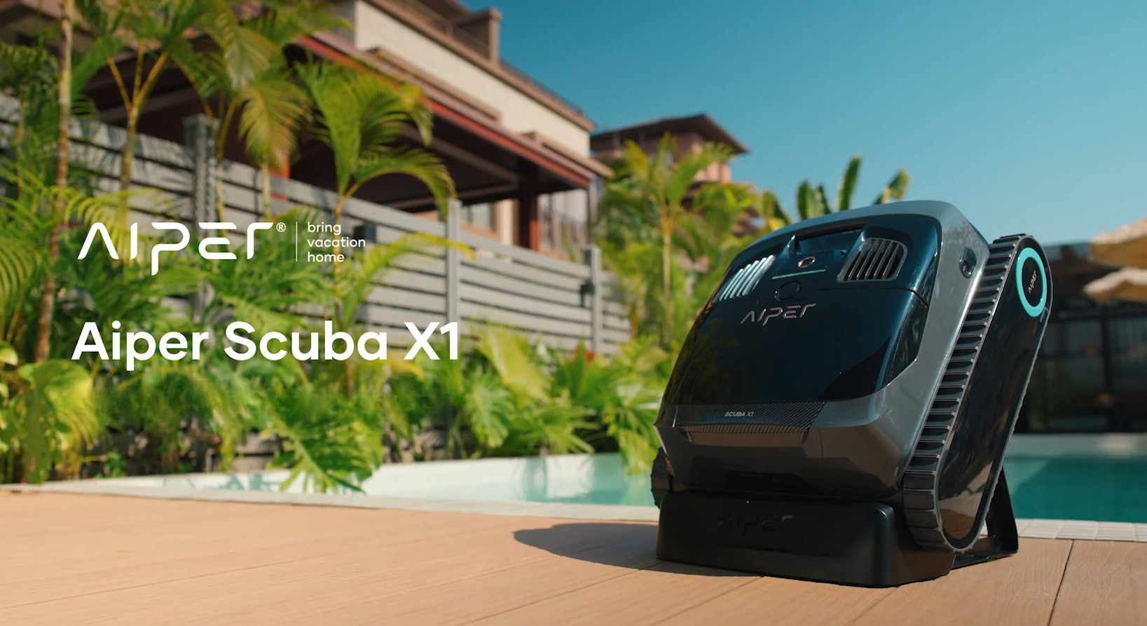 робот пылесос для бассейна Aiper Scuba X1 автоматическая очистка бассейна