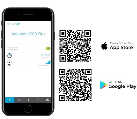 Управляйте роботом-пылесосом Aquabot K300 Plus непосредственно с помощью своего смартфона