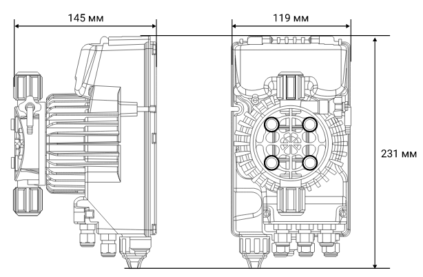 Габаритные размеры Aquaviva TPR803 Smart Plus pH/Rx