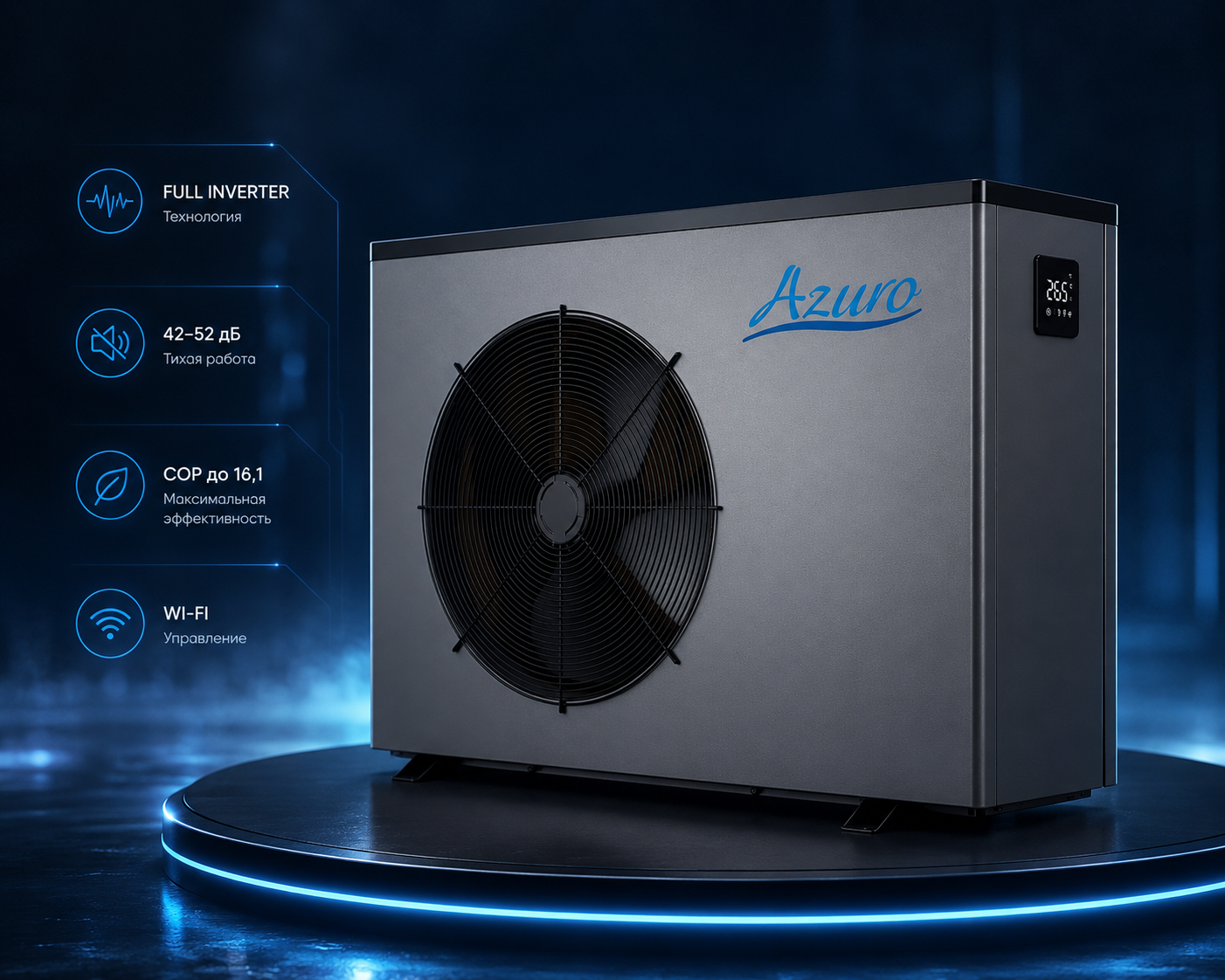 Инверторный тепловой насос Azuro Inver Core 17 кВт
