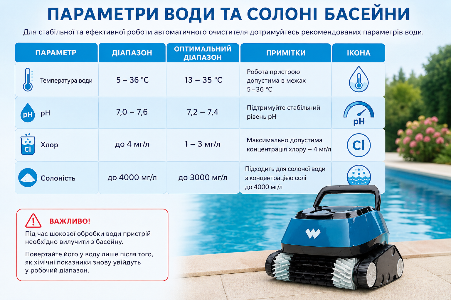 Робота робота в солоній воді