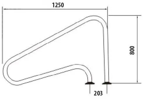 габаритные размеры поручня Bridge R060