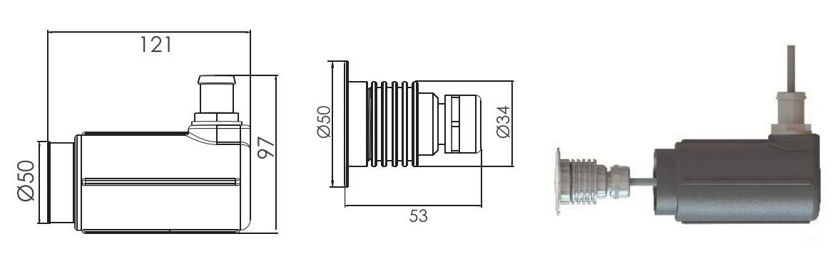 Габаритные размеры прожектора Emaux TL–1